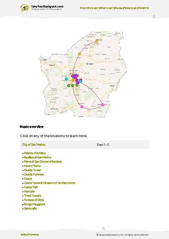 example page 4 from our offline Travel Guide for San Marino